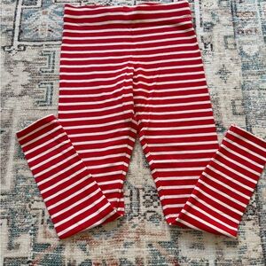 Boden Red and White Striped Kids Leggings Size 9-10